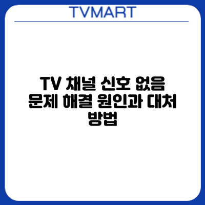 TV 채널 신호 없음 문제 해결: 원인과 대처 방법
