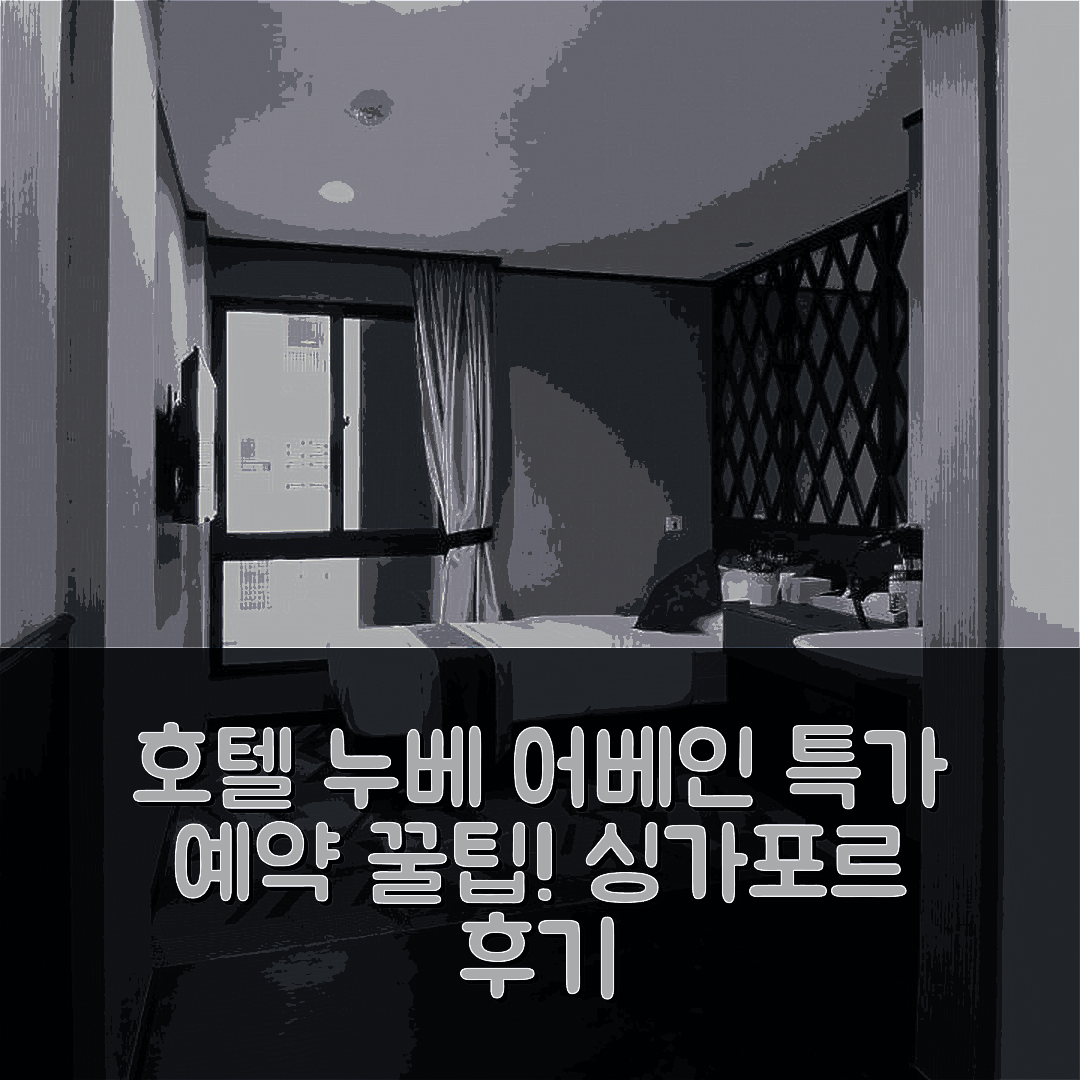 호텔 누베 어베인 싱가포르 후기 및 특가 예약 꿀팁