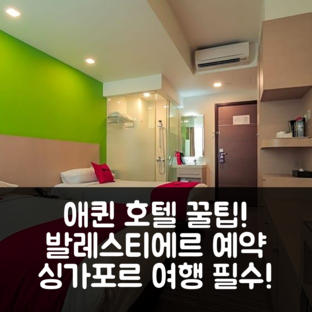 애퀸 호텔 발레스티에르, 싱가포르 예약 후기 꿀팁!