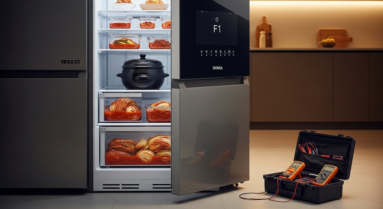 단 3분! 위니아 김치냉장고 에러코드 F1 센서 고장 해석 비법