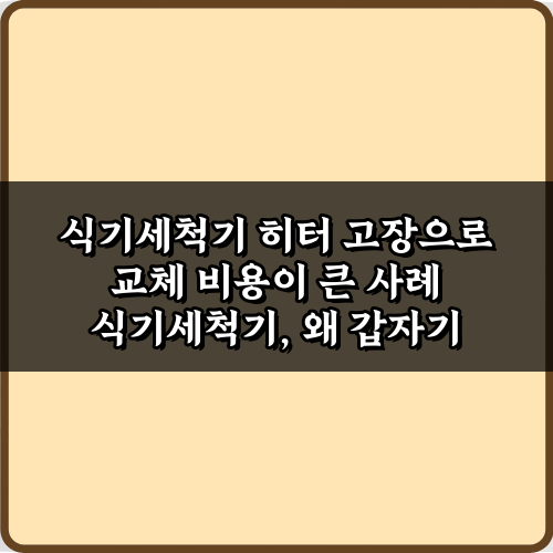 식기세척기 히터 고장으로 교체 비용이 큰 사례, 5가지 비법 공개!