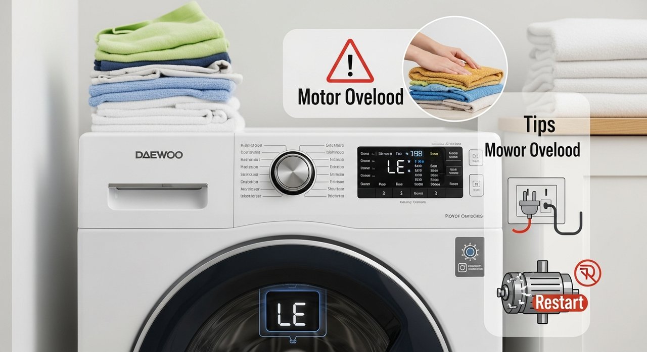 대우 세탁기 에러코드 LE 모터 과부하 의미, 원인과 해결 꿀팁 3가지