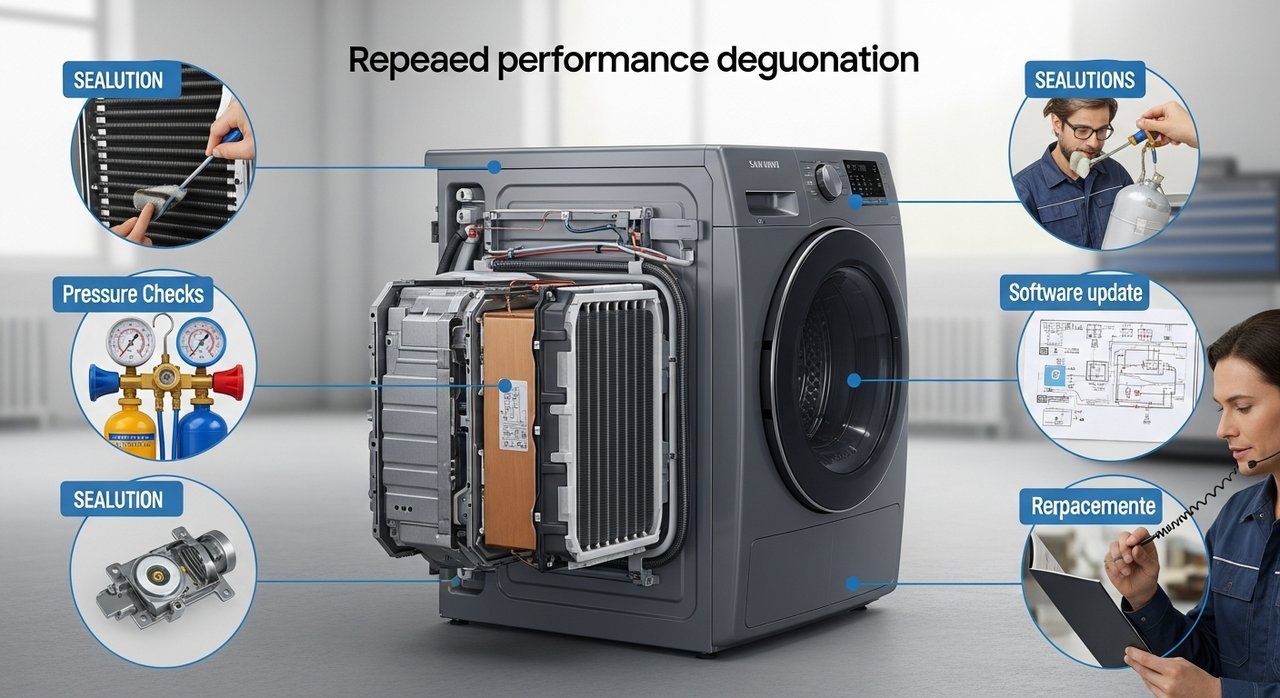 삼성 건조기 히트펌프 성능 저하 반복 사례, 5가지 해결책!