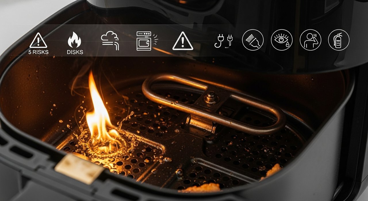 에어프라이어 내부 기름 과열로 불꽃 발생 시 위험성 5가지와 예방법